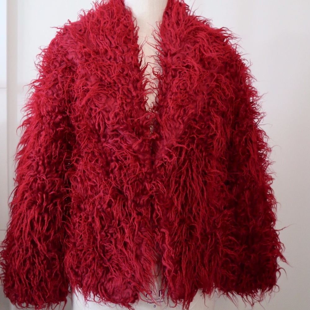 Red Faux Fur Jacket